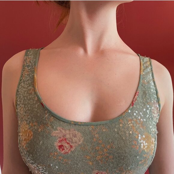 Emmanuel Ungaro Parallèle Paris Italian Made Floral Silk Sequin Full Length Gown - Picture 4 of 7